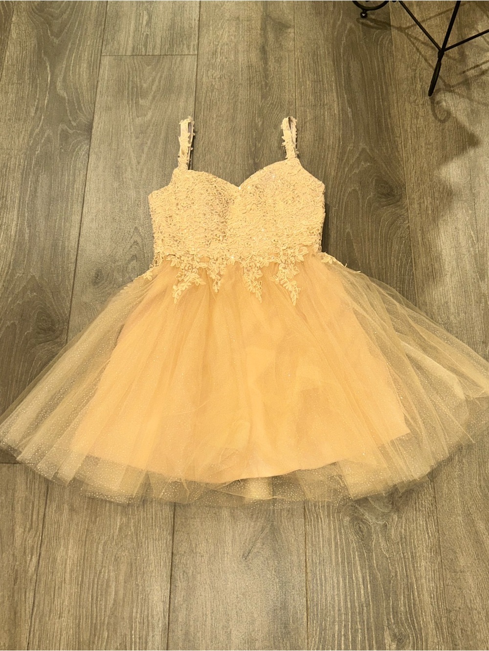 Girls Peach Tulle Lace Fairy Costume Dress